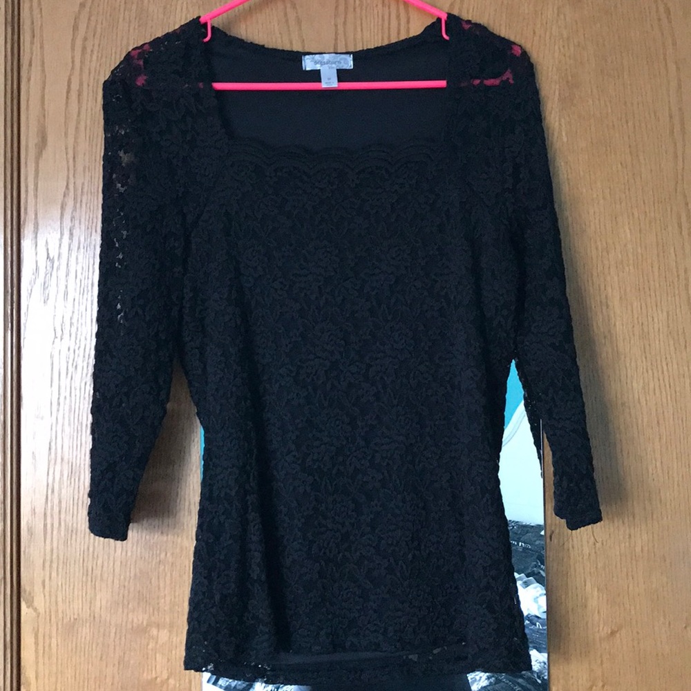 Black Dressbarn lace shirt